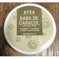 AYSA I Baba de Caracol con Aloe Vera Creme Manos y Cuerpo Feuchtigkeitscreme mit Schneckenschleim 50ml Dose (Gran Canaria)
