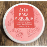 AYSA I Rosa Mosqueta con Aloe Vera Creme Manos y Cuerpo Feuchtigkeitscreme mit Hagebutte 50ml Dose (Gran Canaria)