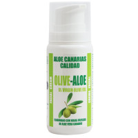 Aloe Canarias Calidad | Olive-Aloe Aloe Vera con Aceite de Oliva Gesichtscreme Spenderflasche 100ml (Teneriffa)