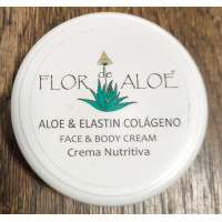 Flor de Aloe I Aloe & Elastin Colageno Face & Body Cream Nutritive Creme für Gesicht & Körper 50ml Dose produziert auf Gran Canaria (Gran Canaria)