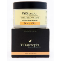 vinoterapia | Crema Hidra Anti-Aging Malvasía Volcánica Anti-Faltencreme mit Weintraubenkernöl & Aloe Vera 200ml Glas (Lanzarote)