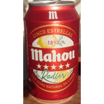 Mahou | Cinco Estrellas Radler Cerveza Bier mit Zitronenlimonade 3,2% Vol. 330ml Dose (Teneriffa)