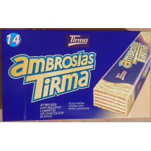 Tirma | Ambrosias Blanco white Chocolate Waffelriegel weiße Schokolade 14 Stück 301g (Gran Canaria)