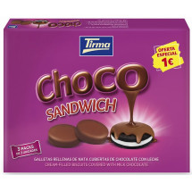 Tirma | Choco Sandwich Chocolate con Leche Doppelkeks mit Vollmilch-Schokoüberzug 3x40g (120g) (Gran Canaria)