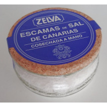 Zelva | Escamas de Sal de Canarias cosechada de mano kanarisches Meersalz grob 100g Glas (Gran Canaria)