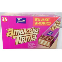 Tirma | Ambrosias Tradicional Chocolate Waffelriegel mit Schokolade 35 Stück 752g (Gran Canaria)