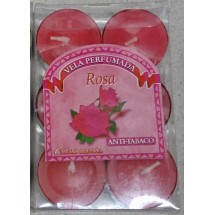 Canaryceras | Vela Perumada Anti-Tabaco Rosa 6 Duft-Teelichte Kerzen Rosenduft (Teneriffa)