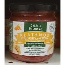 Delicia Palmera | Platanos Confitura Cremosa con Ron Caramelo Bananen-Karamell-Rum-Konfitüre 212g Glas (La Palma)