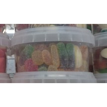 Golosinas Vegocito | Fruchtgummis Zuckerüberzug bunt gemischt Becher 200g (Gran Canaria)