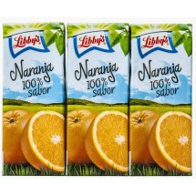 Libby's | Naranja 100% sabor Orangensaft 3x 200ml Tetrapack (Teneriffa)