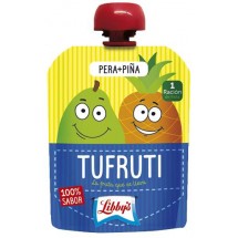 Libby's | Tufruti Pera-Pina Birne-Ananas-Smoothie Quetschtüte für Kinder 4x 90g (Teneriffa)