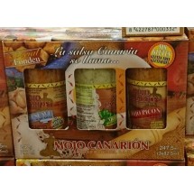 Mojo Canarion | Special Fondeu Geschenkset mit 3 Mojo Saucen Verde, Suave und Picon 3x80g 247ml/240g (Gran Canaria)