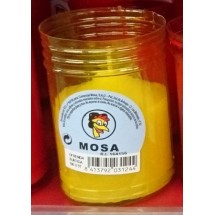 Mosa | Kerze weiss im gelben Glas klein 100x57mm (Gran Canaria)