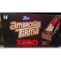 Tirma | Ambrosias Zero 0% Sugar 70% Cacao Waffelriegel mit dunkler Schokolade14 Stück 310g (Gran Canaria)