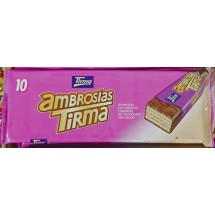 Tirma | Ambrosias Tradicional Chocolate Waffelriegel mit Schokolade 10 Stück 215g (Gran Canaria)