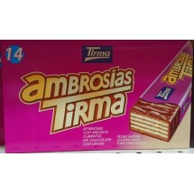 Tirma | Ambrosias Tradicional Chocolate Waffelriegel mit Schokolade 14 Stück 301g (Gran Canaria)
