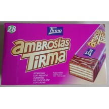 Tirma | Ambrosias Tradicional Chocolate Waffelriegel mit Schokolade 28 Stück (Gran Canaria)
