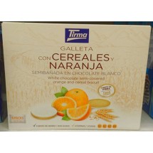 Tirma | Galleta con cereales y naranja en chocolate blanco Kekse mit Orangenfüllung weiße Schokolade 200g (Gran Canaria)